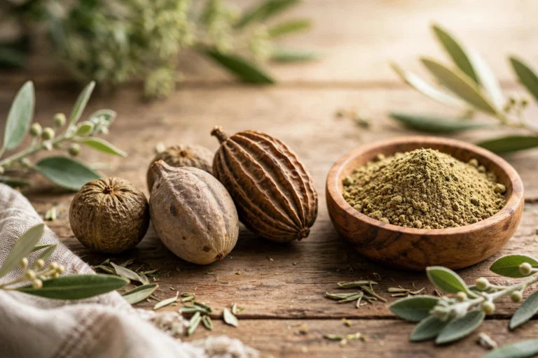 Triphala powder with amla, bibhitaki and haritaki fruits